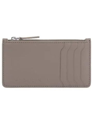 Logo Zipper Card Holder Cork Wallet - MARNI - BALAAN 1