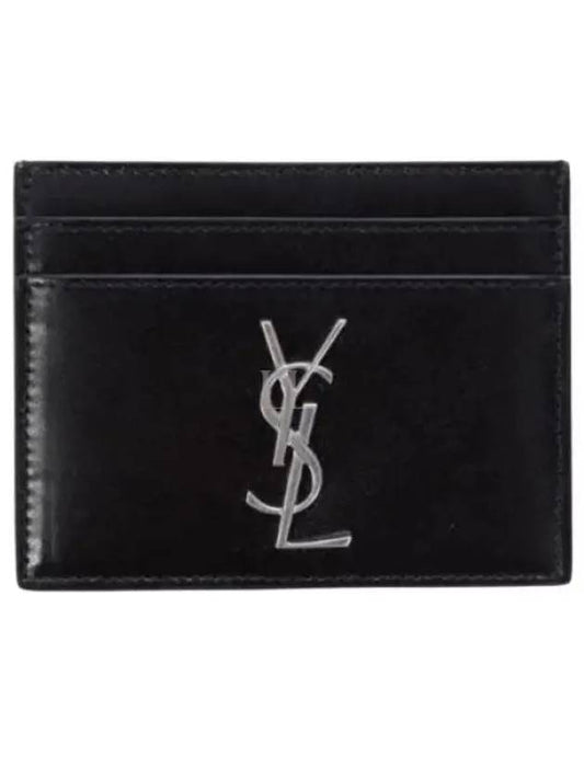 Monogram Card Case in Smooth Leather Black - SAINT LAURENT - BALAAN 2