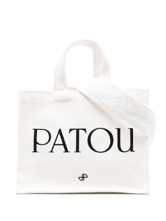 Logo Print Cotton Tote Bag White - PATOU - BALAAN 1