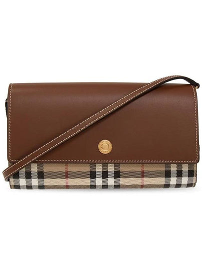 Vintage Check Leather Long Wallet Brown - BURBERRY - BALAAN 2