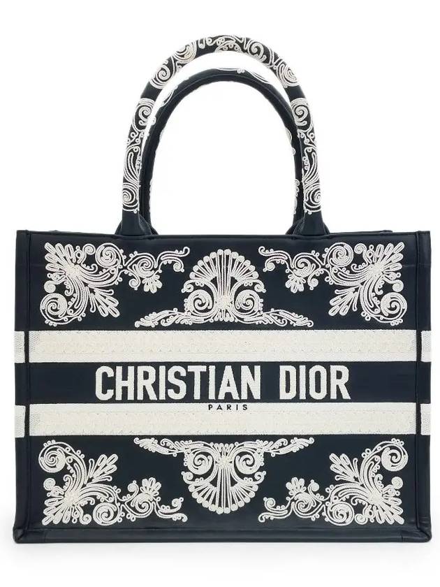 Embroidery detail leather book tote bag medium 4ET0333 - DIOR - BALAAN 1