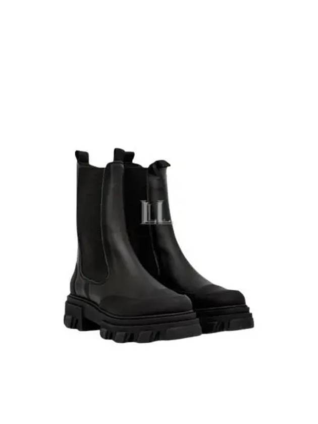 Leather Chelsea Boots Black - GANNI - BALAAN 2