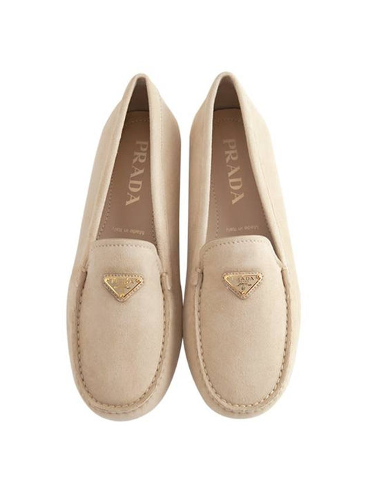 Triangle Logo Suede Driving Loafers 1DD081 055 F0379 - PRADA - BALAAN 1