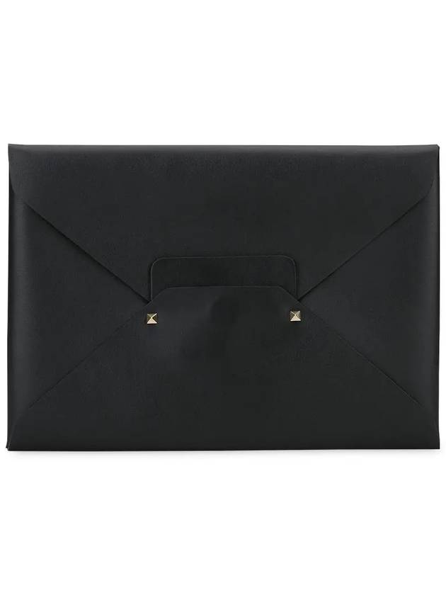 Men's Rockstud Untitled Clutch Bag Black - VALENTINO - BALAAN 2