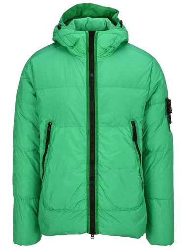 Garment Dyed Crinkle Reps Down Padded Bright Green - STONE ISLAND - BALAAN 1