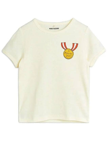 Kids Medal Printing T Shirt Ivory 24220146 10 - MINI RODINI - BALAAN 1