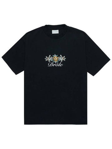 Monsieur DROLE FLEURI short sleeve t shirt TS148 CO001 BL - DROLE DE MONSIEUR - BALAAN 1