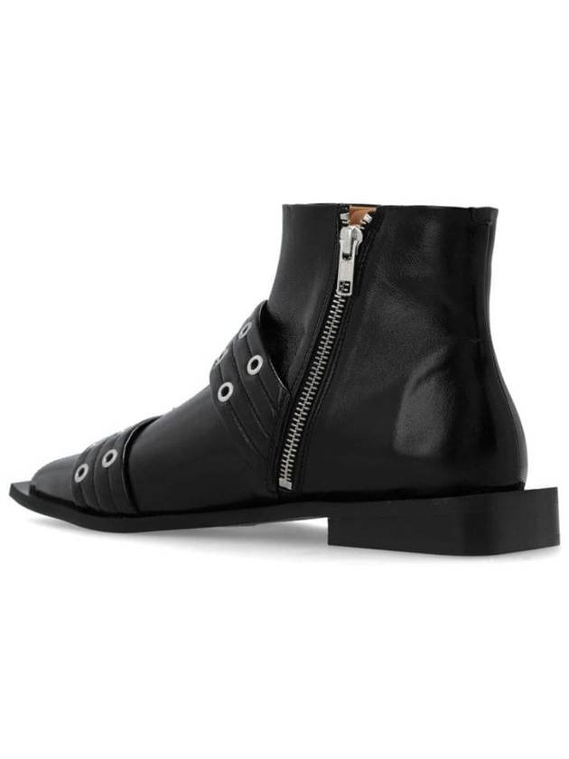 Ganni Buckle-Strap Fastenings Boots - GANNI - BALAAN 4