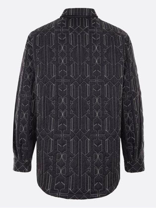 Monogram Quilted Overshirt Gray PMEA251E23FAB0011103 - PALM ANGELS - BALAAN 3