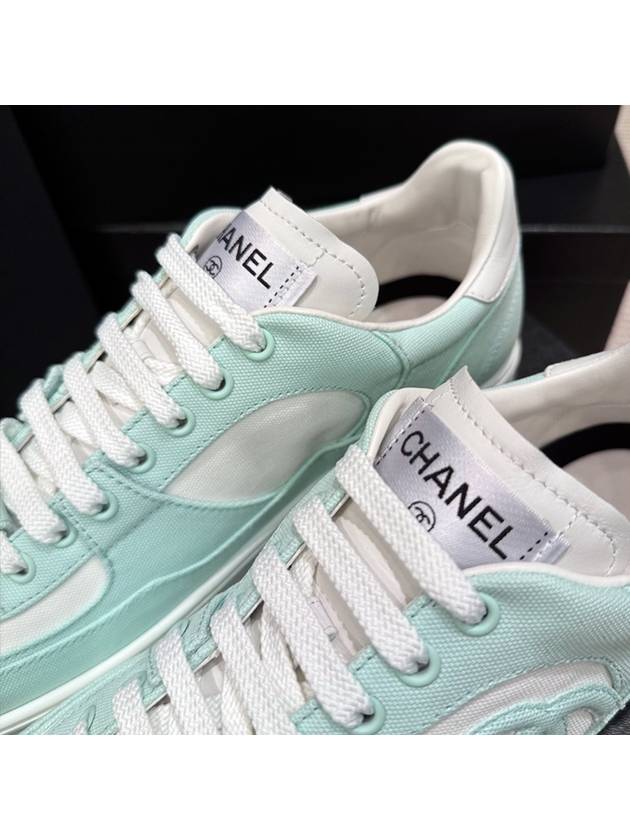 CC Logo Low Top Sneakers Mint - CHANEL - BALAAN 5