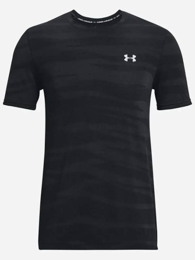 Men's Seamless Wave Short Sleeved T-Shirt Black - UNDER ARMOUR - BALAAN 2