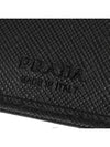 Triangle Logo Saffiano Half Wallet Black - PRADA - BALAAN 4