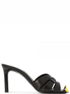 Tribute Leather Sandal Heels Black - SAINT LAURENT - BALAAN 2