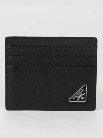 Saffiano Card Wallet Black OS - PRADA - BALAAN 1