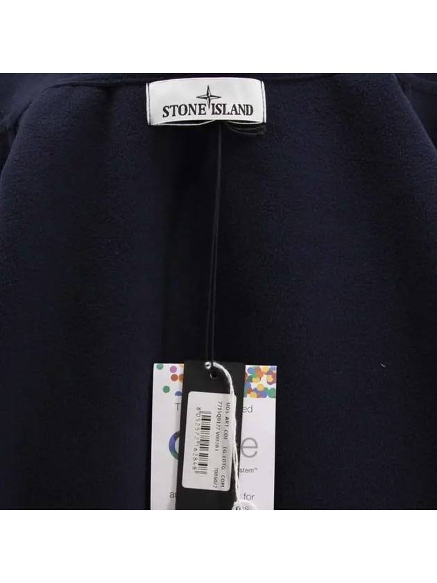 Men's Wappen Patch Softshell Zip Up Hoodie Navy - STONE ISLAND - BALAAN 8