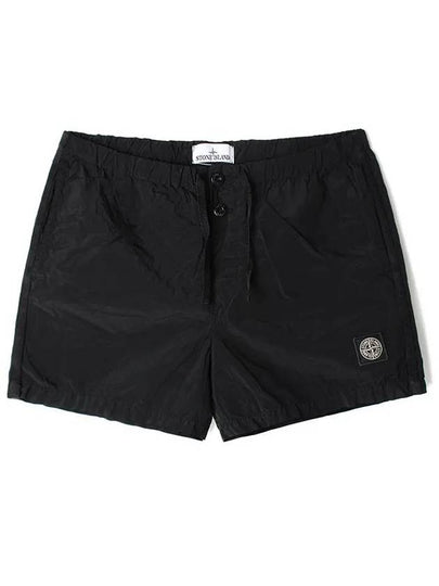 Patch Logo Nylon Swim Shorts Black - STONE ISLAND - BALAAN 2