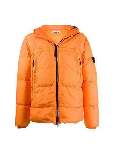 Men's Crinkle Reps Hooded Down Padding Orange - STONE ISLAND - BALAAN 1