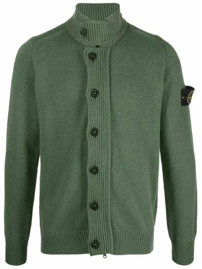 Wappen Button Cardigan Green - STONE ISLAND - BALAAN 2