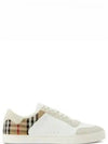 Check Leather Suede Sneakers Natural White Archive Beige - BURBERRY - BALAAN 2