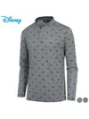 melange pattern henley neck long sleeve zip-up t-shirt DN1MTS004 - DISNEY GOLF - BALAAN 2