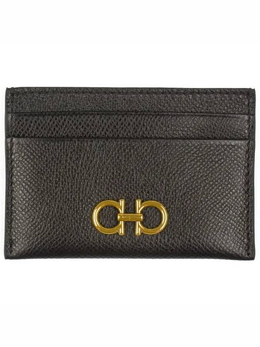 Gancini Card Wallet Black - SALVATORE FERRAGAMO - BALAAN 2