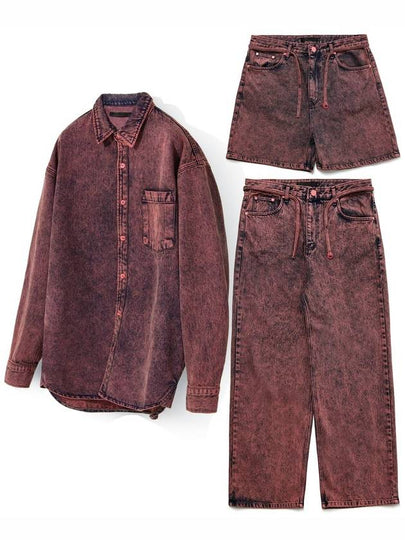 Wine Denim Shirt Suit Pink - C WEAR BY THE GENIUS - BALAAN 2