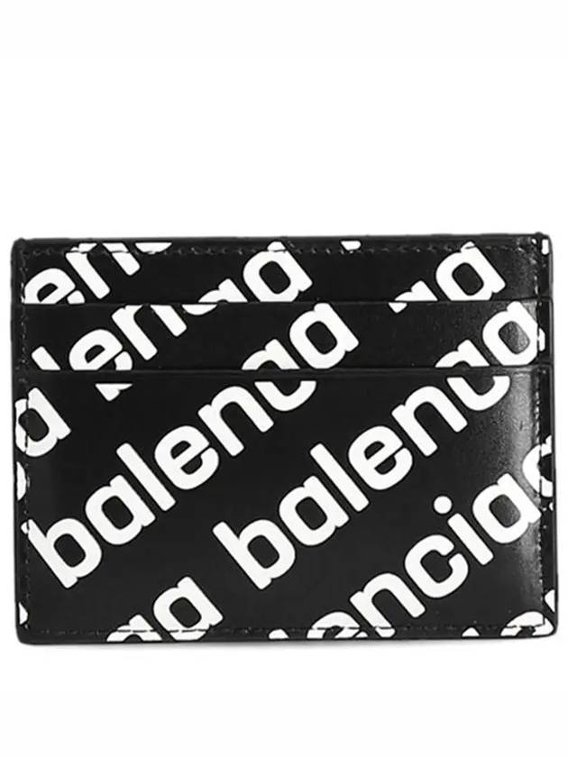 White Logo print Card Wallet Black - BALENCIAGA - BALAAN 3