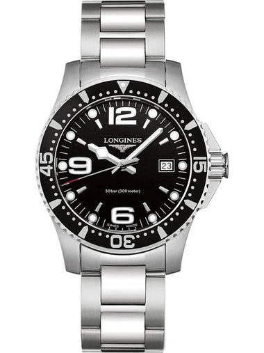 Hydroconquest Watch Silver Black - LONGINES - BALAAN 1