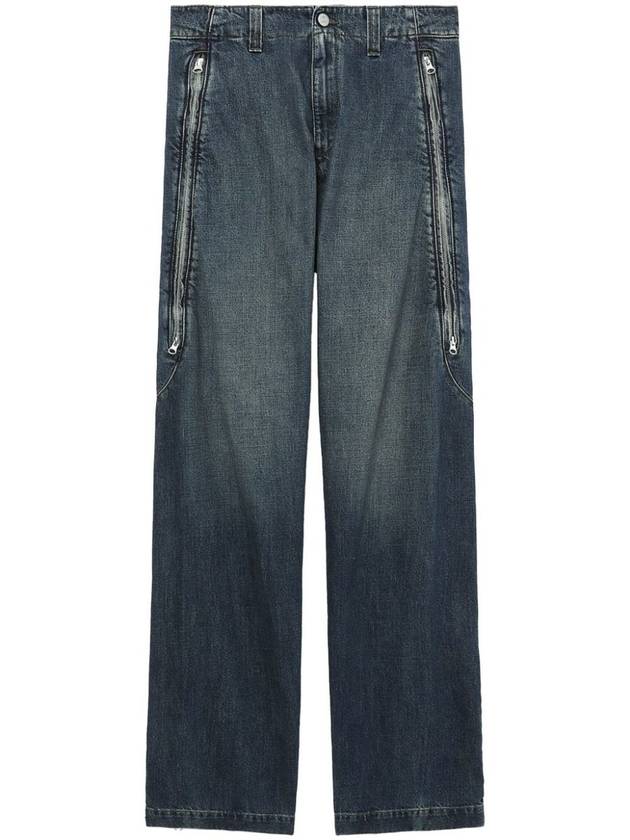 Mm6 Maison Margiela Straight Leg Blue Denim Trousers - MAISON MARGIELA - BALAAN 1