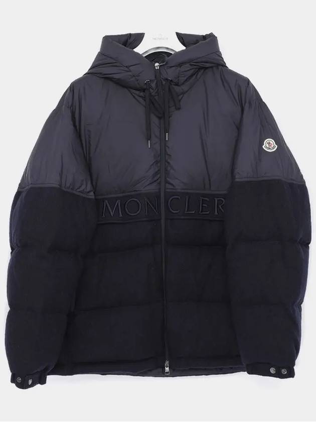 Andres patch logo wool mix hooded padded men s jacket 1A00146 M5113 742 - MONCLER - BALAAN 1