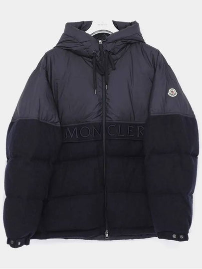 Andres patch logo wool mix hooded padded men s jacket 1A00146 M5113 742 - MONCLER - BALAAN 2