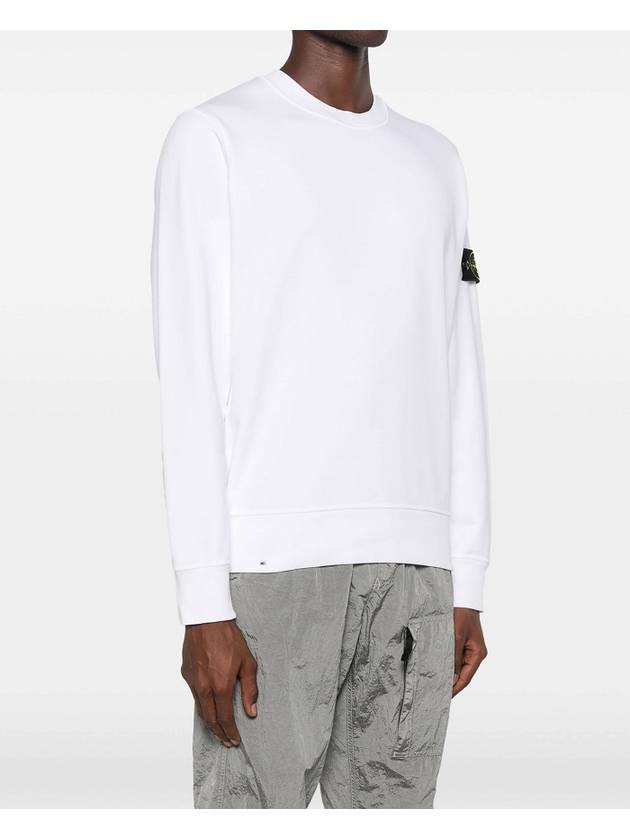 Compass Patch Cotton Sweatshirt White - STONE ISLAND - BALAAN 3