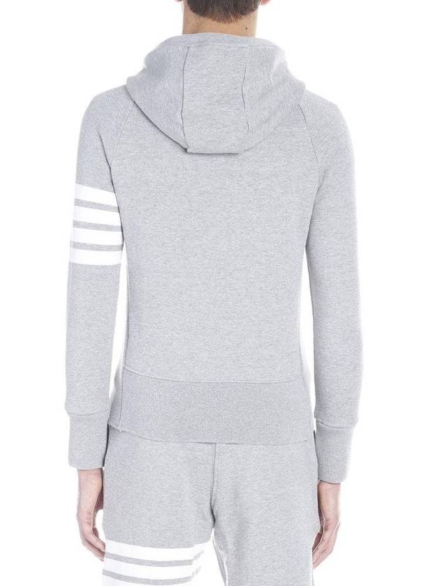 Engineered 4 Bar Diagonal Zip Up Hoodie Light Grey - THOM BROWNE - BALAAN 4