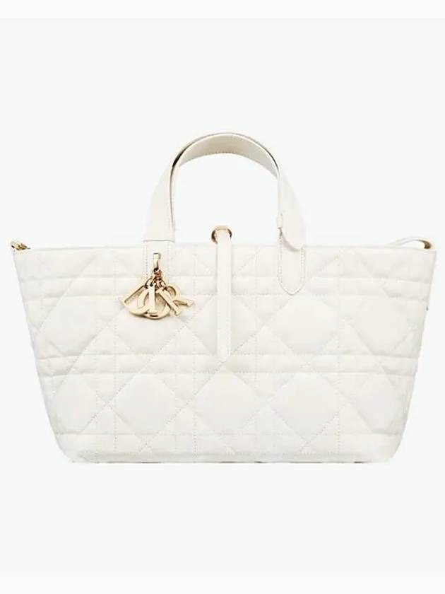 Toujours Macrocannage Calfskin Medium Tote Bag Latte - DIOR - BALAAN 3