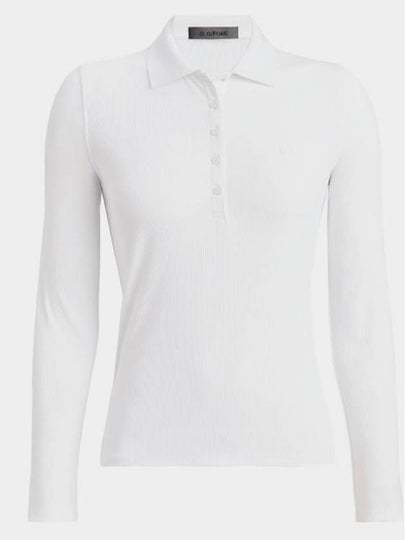 Ribbed Tech Nylon Long Sleeve Polo Shirt White - G/FORE - BALAAN 2