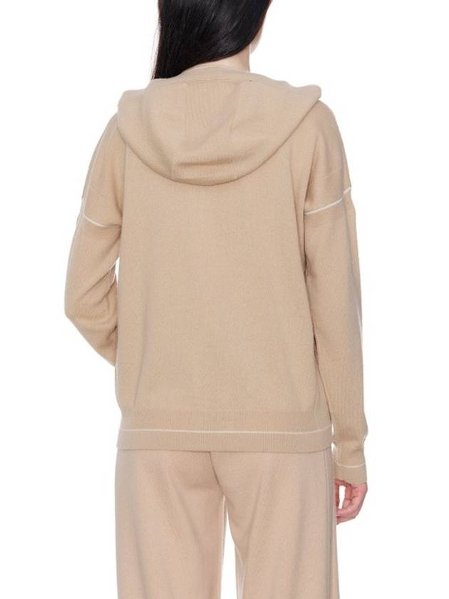 Women's Pluto Wool Cashmere Zip Up Hoodie Beige - MAX MARA - BALAAN 5