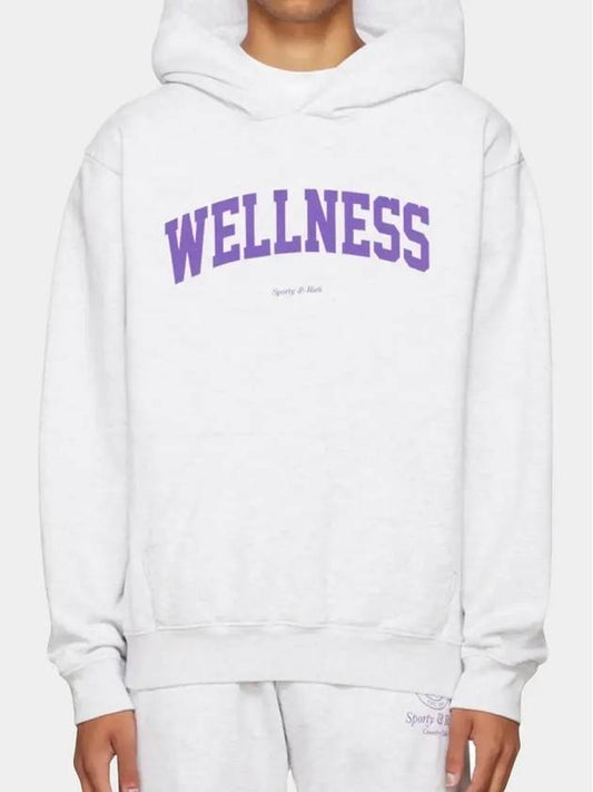 Wellness Ivy Cotton Blend Hooded Top Heather Gray - SPORTY & RICH - BALAAN 2