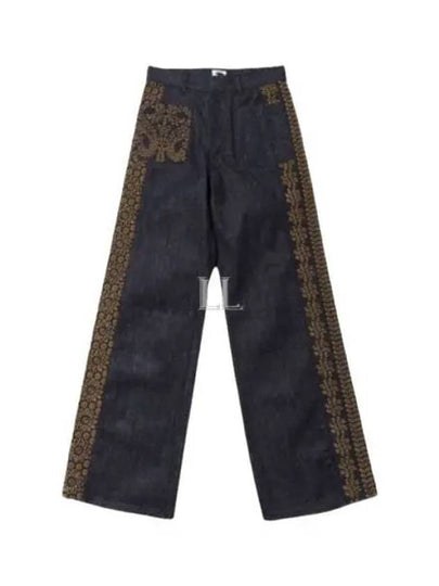 Flower Embroidered Cotton Denim Jeans Blue - DIOR - BALAAN 2