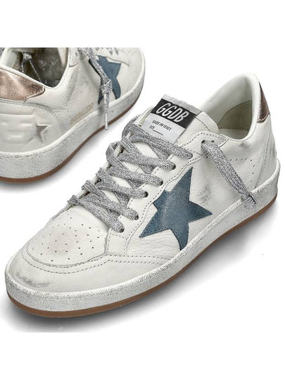 Ballstar Leather Low Top Sneakers Smoke Blue White - GOLDEN GOOSE - BALAAN 2