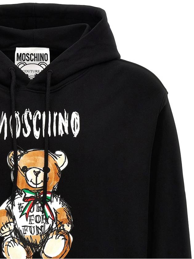 Hooded Sweatshirt V171602281555 Black - MOSCHINO - BALAAN 4