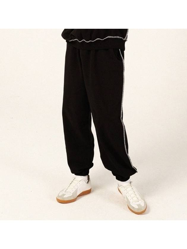 Reverse Stitch Sweat Track Pants Black - RESPECT - BALAAN 1