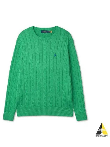 Cable knit cotton sweater green - POLO RALPH LAUREN - BALAAN 1