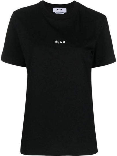 Micro Brushed Logo Short Sleeve T-Shirt Black - MSGM - BALAAN 2