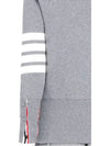 Milano Stitch 4 Bar Classic V Neck Fine Merino Wool Cardigan Grey - THOM BROWNE - BALAAN 5