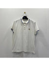 Men's Logo Three Stripes Point Short Sleeve Polo Shirt White - MONCLER - BALAAN 4