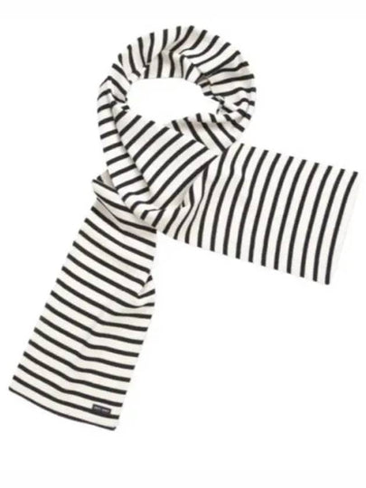 KH Duguay Stripe Muffler White Black - SAINT JAMES - BALAAN 2