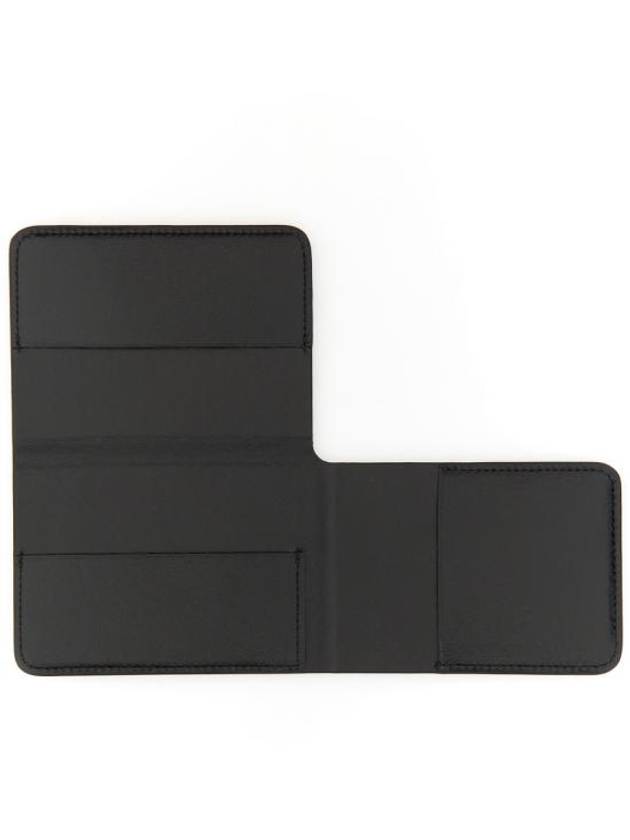 Nappa Leather Logo Folded Card Wallet Black - JIL SANDER - BALAAN 3