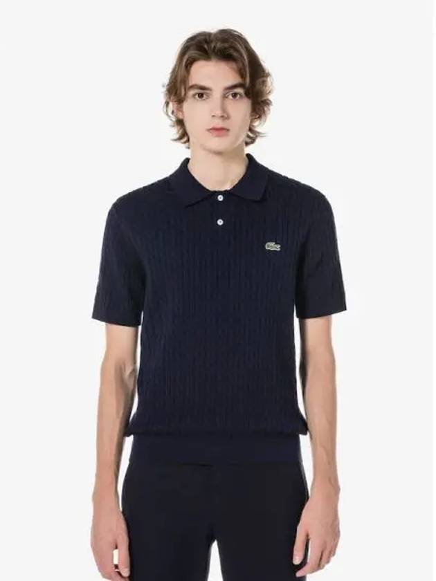 Men s cable short sleeve sweater polo t shirt PH168E 54N 166 Domestic product GQ2N24070967468 - LACOSTE - BALAAN 1