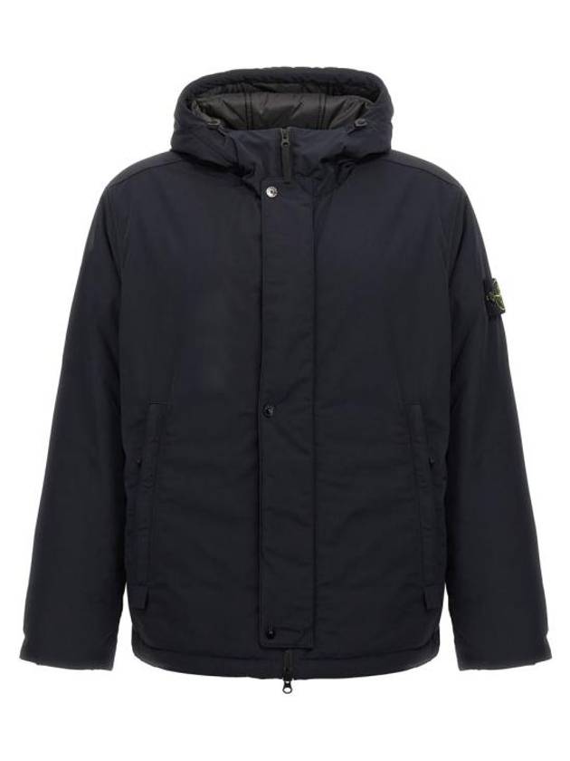 Techno Fabric Hooded Jacket Navy - STONE ISLAND - BALAAN 2