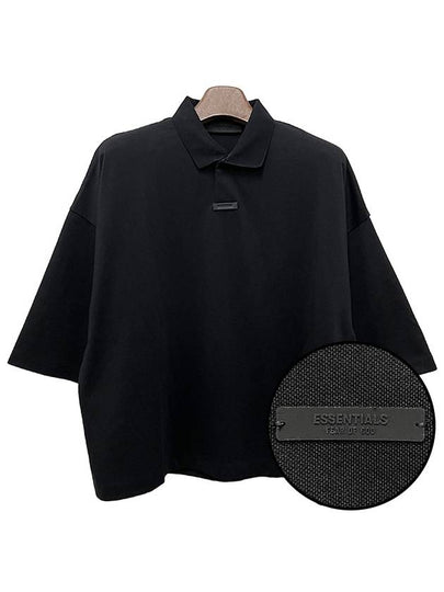 Fear Of God Essentials Black Cotton Polo Shirt - FEAR OF GOD ESSENTIALS - BALAAN 2